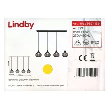 Lindby - Candelabro suspenso FRANCES 4xE27/60W/230V