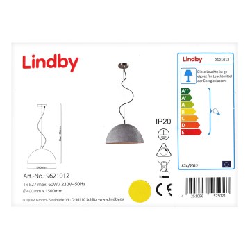 Lindby - Candelabro suspenso JELIN 1xE27/60W/230V