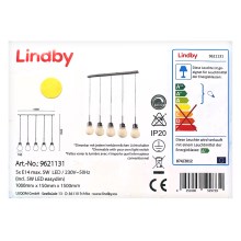 Lindby - Candelabro suspenso LED com regulação BADO 5xLED/5W/230V