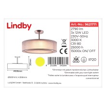 Lindby - Candelabro suspenso LED com regulação PIKKA 3xLED/12W/230V