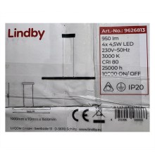 Lindby - Candelabro suspenso LED com regulação SOLVINA 4xLED/4,5W/230V