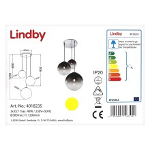 Lindby - Candelabro suspenso ROBYN 3xE27/40W/230V