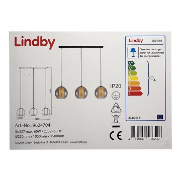 Lindby - Candelabro suspenso YELA 3xE27/60W/230V