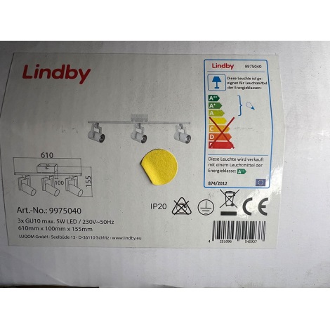 Lindby - Foco 3xGU10/5W/230V