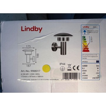 Lindby - Iluminação de parede exterior LED LILLIE LED/8,1W/230V IP44