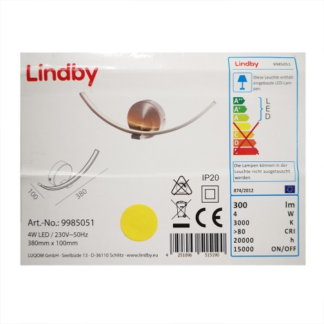 Lindby - Iluminação de parede LED IVEN LED/7W/230V