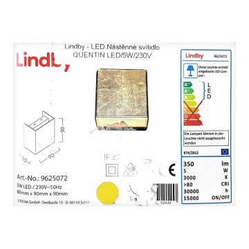 Lindby - Iluminação de parede LED QUENTIN LED/5W/230V