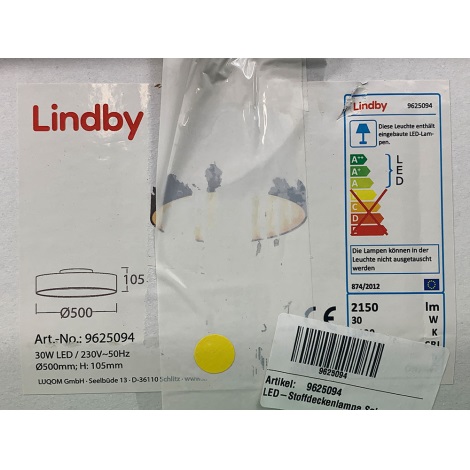 Lindby - Iluminação de teto LED SAIRA LED/30W/230V