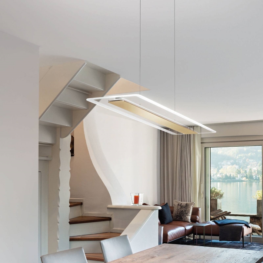 Linea Iluminação 8939 - Candelabro suspenso LED ANTILE LED/45W/230V CRI 90 branco/dourada