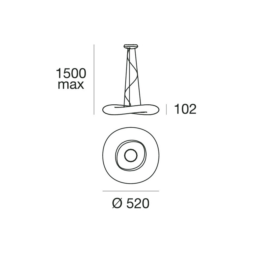 Linea Light 8005 - Candelabro suspenso LED com regulação MR. MAGOO LED/23W/230V diâmetro 52 cm