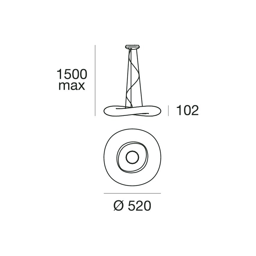 Linea Light 8005 - Candelabro suspenso LED com regulação MR. MAGOO LED/23W/230V diâmetro 52 cm
