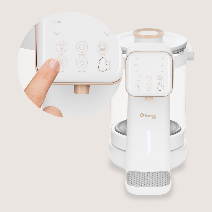 Lionelo - Aparelho para preparar leite de bebé BABYPRESTO 2.0 1200W/230V Branco