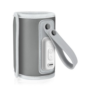 Lionelo - Aquecedor de biberões recarregável THERMUP GO 18W/5V Cinza Prateado