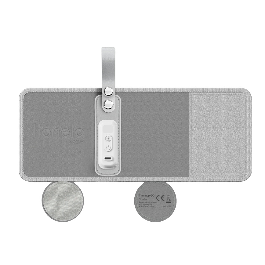 Lionelo - Aquecedor de biberões recarregável THERMUP GO 18W/5V Cinzento Prateado