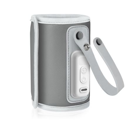 Lionelo - Aquecedor de biberões recarregável THERMUP GO 18W/5V Cinzento Prateado