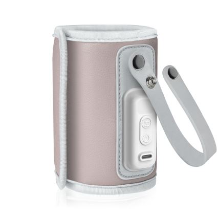 Lionelo - Aquecedor de biberões recarregável THERMUP GO 18W/5V Rosa Baby