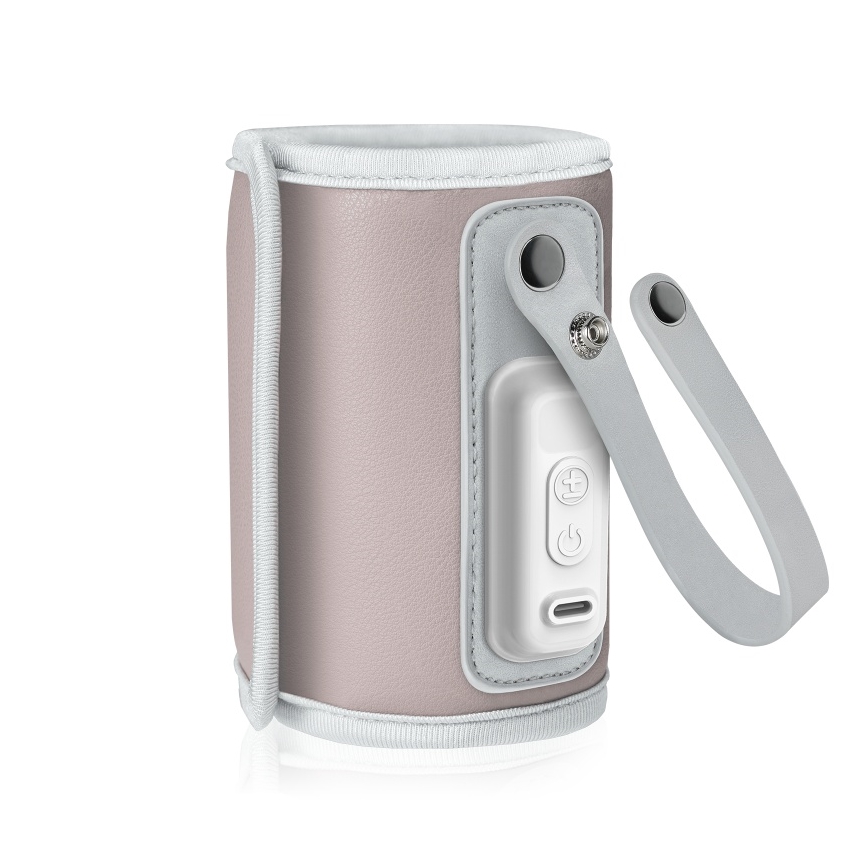 Lionelo - Aquecedor de biberões recarregável THERMUP GO 18W/5V Rosa Baby