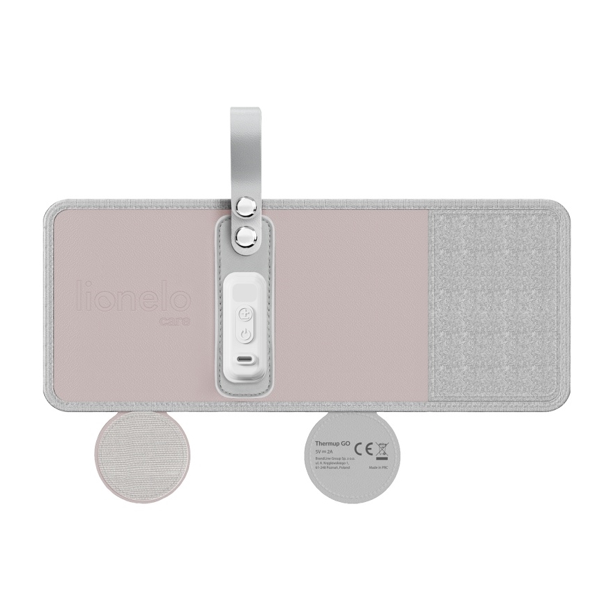 Lionelo - Aquecedor de biberões recarregável THERMUP GO 18W/5V Rosa Baby