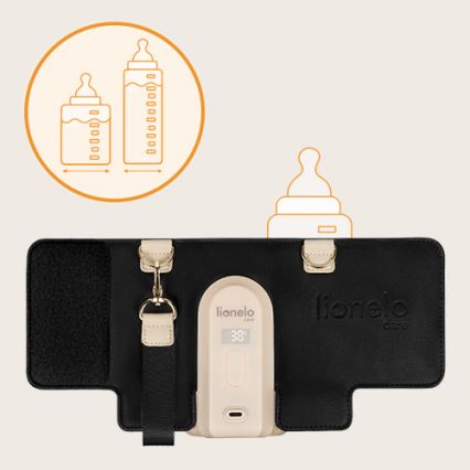 Lionelo - Aquecedor de biberões recarregável THERMUP GO EVO 18W/5V preto/bege