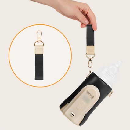 Lionelo - Aquecedor de biberões recarregável THERMUP GO EVO 18W/5V preto/bege