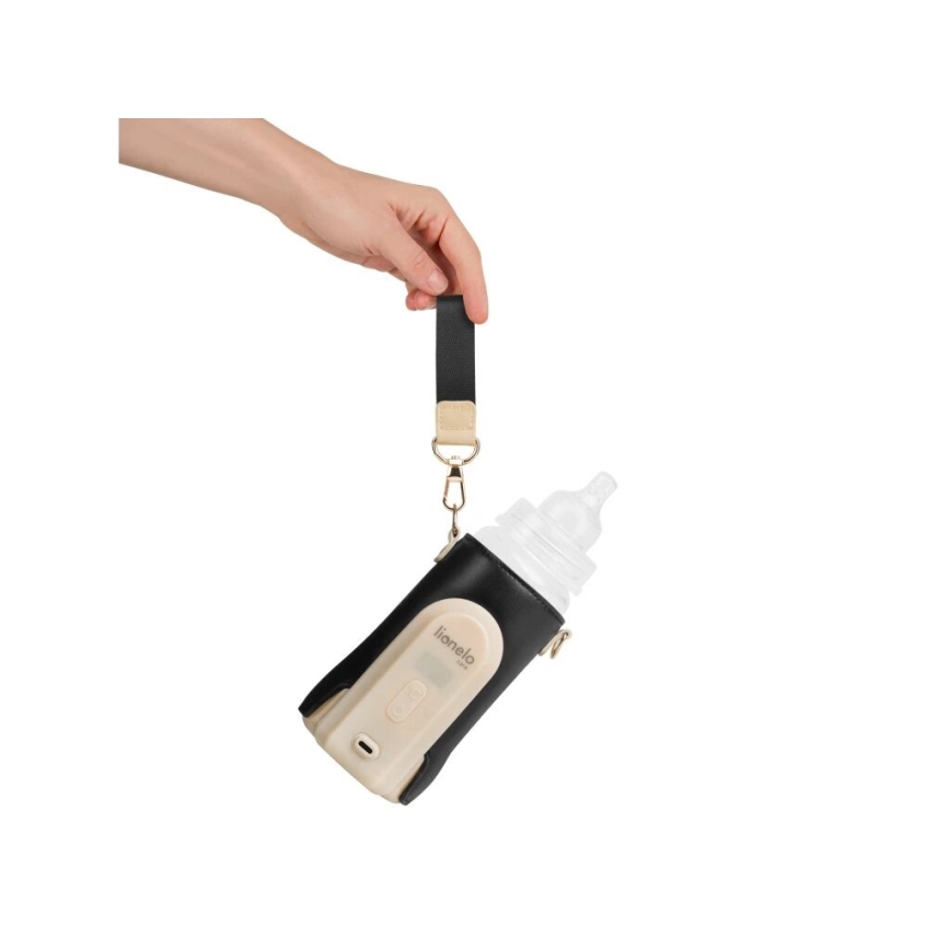 Lionelo - Aquecedor de biberões recarregável THERMUP GO EVO 18W/5V preto/bege