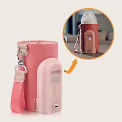 Lionelo - Aquecedor de biberões recarregável THERMUP GO EVO 18W/5V rosa