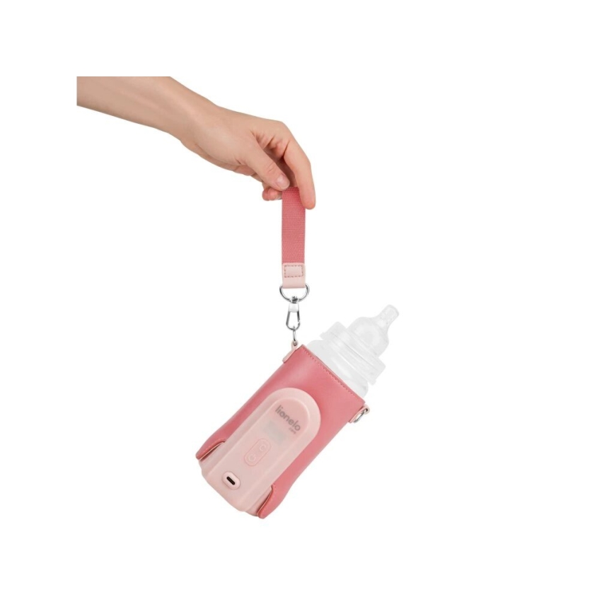 Lionelo - Aquecedor de biberões recarregável THERMUP GO EVO 18W/5V rosa
