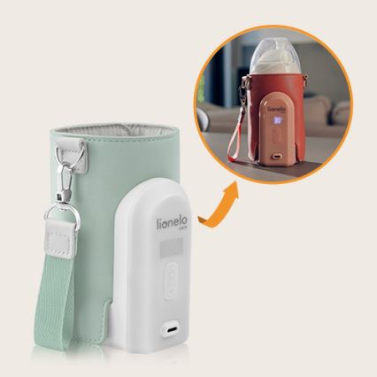 Lionelo - Aquecedor de biberões recarregável THERMUP GO EVO 18W/5V verde/branco