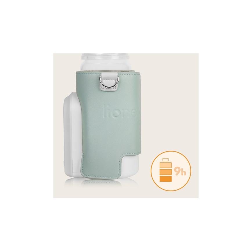 Lionelo - Aquecedor de biberões recarregável THERMUP GO EVO 18W/5V verde/branco