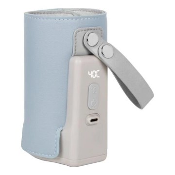 Lionelo - Aquecedor de biberões recarregável THERMUP GO PLUS 10W/5V azul/cinzento