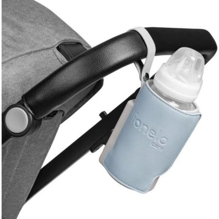 Lionelo - Aquecedor de biberões recarregável THERMUP GO PLUS 10W/5V azul/cinzento