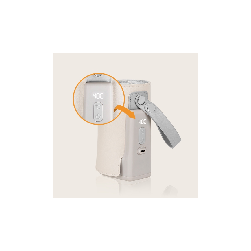 Lionelo - Aquecedor de biberões recarregável THERMUP GO PLUS 10W/5V bege