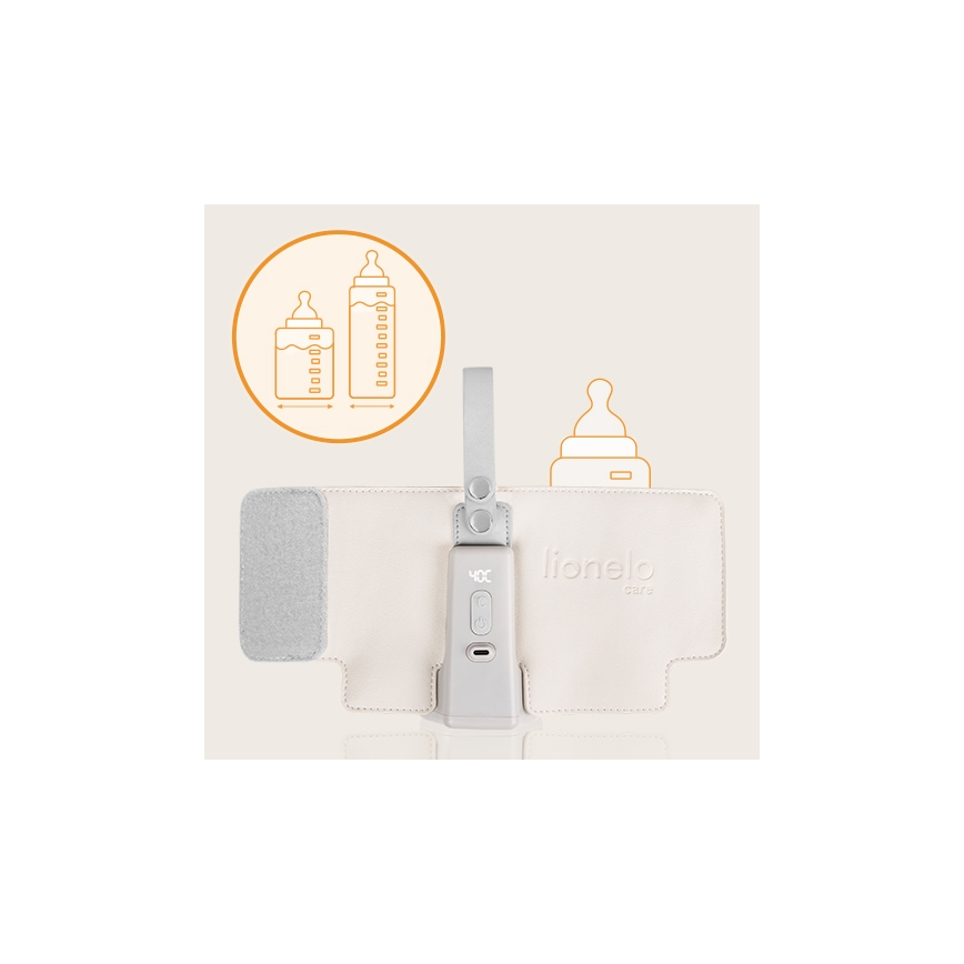 Lionelo - Aquecedor de biberões recarregável THERMUP GO PLUS 10W/5V bege