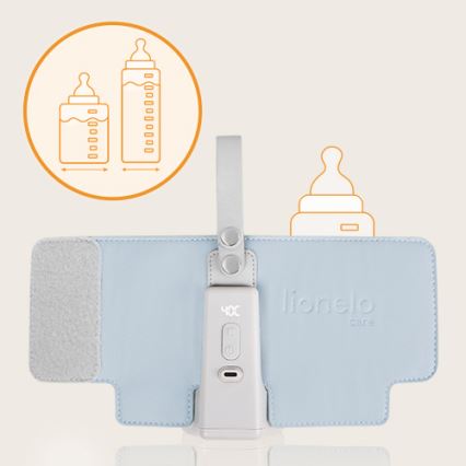 Lionelo - Aquecedor de biberões recarregável~ THERMUP GO PLUS 10W/5V azul/cinzento