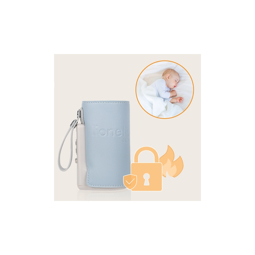 Lionelo - Aquecedor de biberões recarregável~ THERMUP GO PLUS 10W/5V azul/cinzento