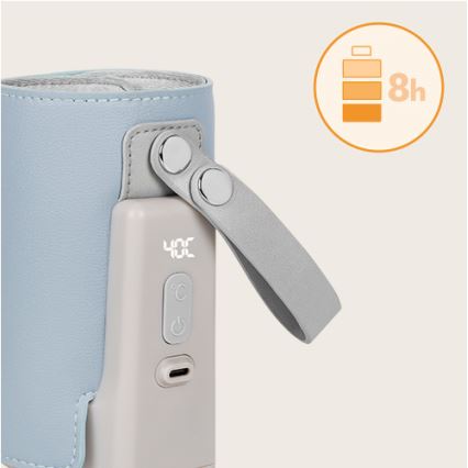 Lionelo - Aquecedor de biberões recarregável~ THERMUP GO PLUS 10W/5V azul/cinzento