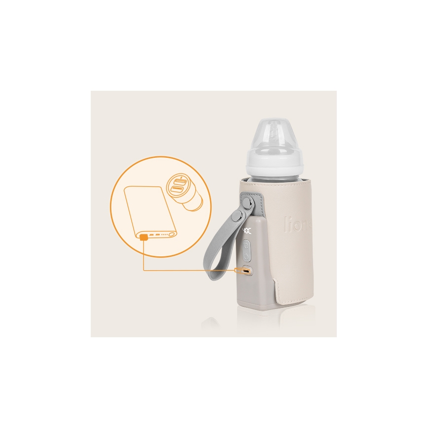 Lionelo - Aquecedor de biberões recarregável~ THERMUP GO PLUS 10W/5V bege