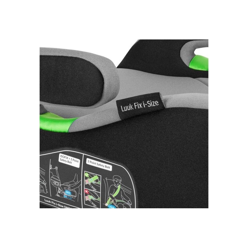 Lionelo - Assento de elevação para automóvel LUUK FIX i-Tamanho 125-150 cm preto/cinzento