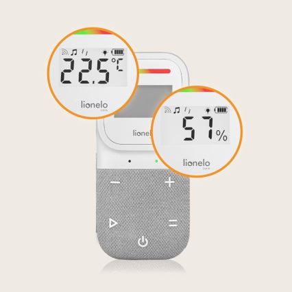 Lionelo - Babá eletrônica infantil com carregamento sem fio BABYLINE 2.3 5V