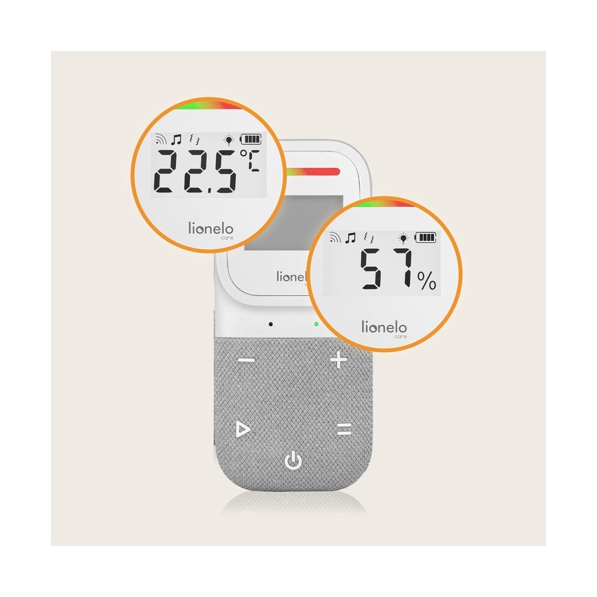 Lionelo - Babá eletrônica infantil com carregamento sem fio BABYLINE 2.3 5V