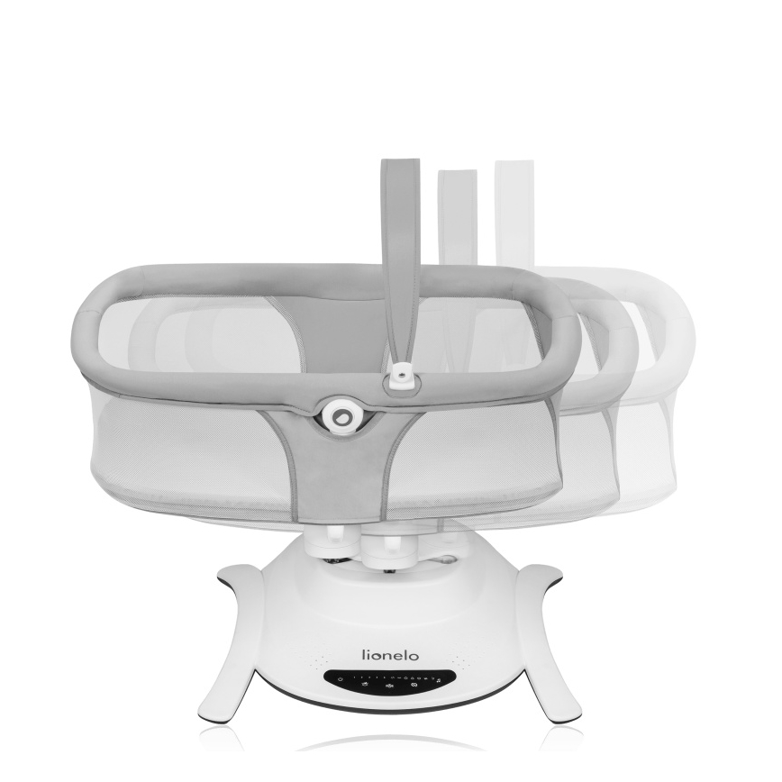 Lionelo - Baloiço infantil musical 2 em 1 BELLA 4xAA Cinzento Betão + comando remoto