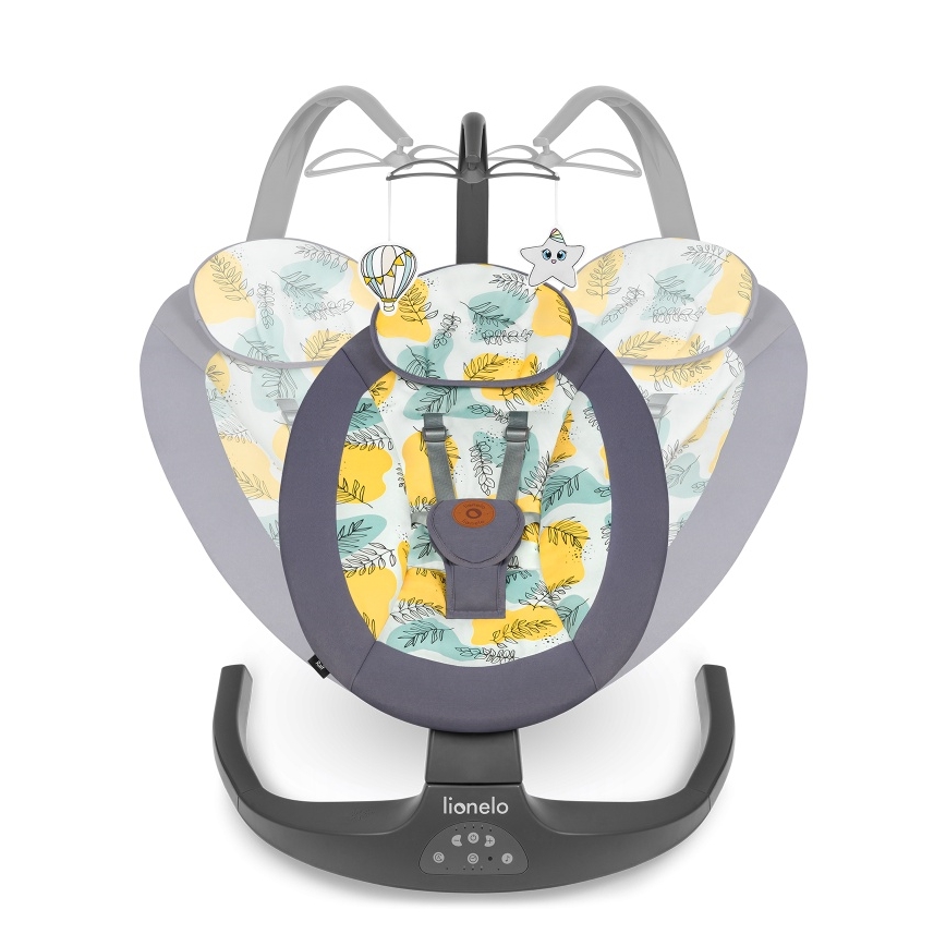 Lionelo - Balanço infantil com melodia RALF 4xAA Grey Concrete + controlo remoto