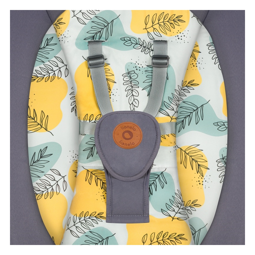 Lionelo - Balanço infantil com melodia RALF 4xAA Grey Concrete + controlo remoto