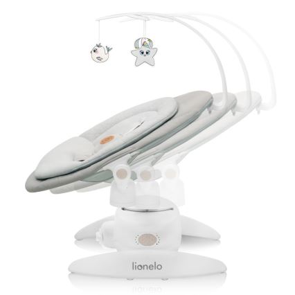 Lionelo - Balanço para bebé com melodia MELL Bege Areia 4x pilhas AA + controlo remoto