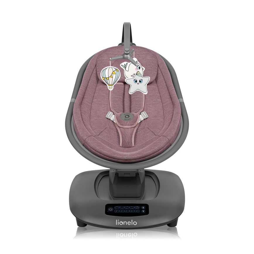 Lionelo - Baloiço infantil com melodia BLOSSOM Rosa Malva + controlo remoto