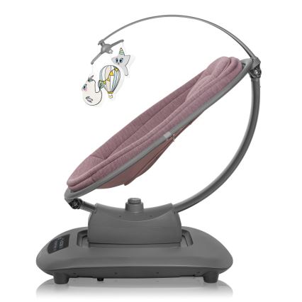 Lionelo - Baloiço infantil com melodia BLOSSOM Rosa Malva + controlo remoto