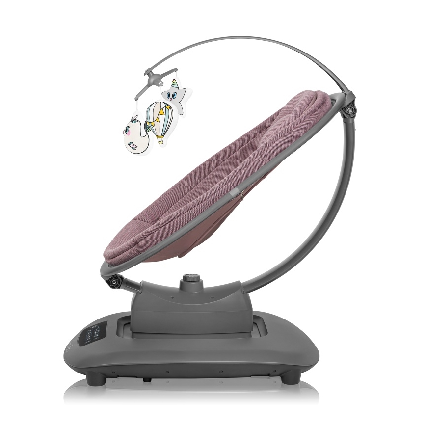 Lionelo - Baloiço infantil com melodia BLOSSOM Rosa Malva + controlo remoto