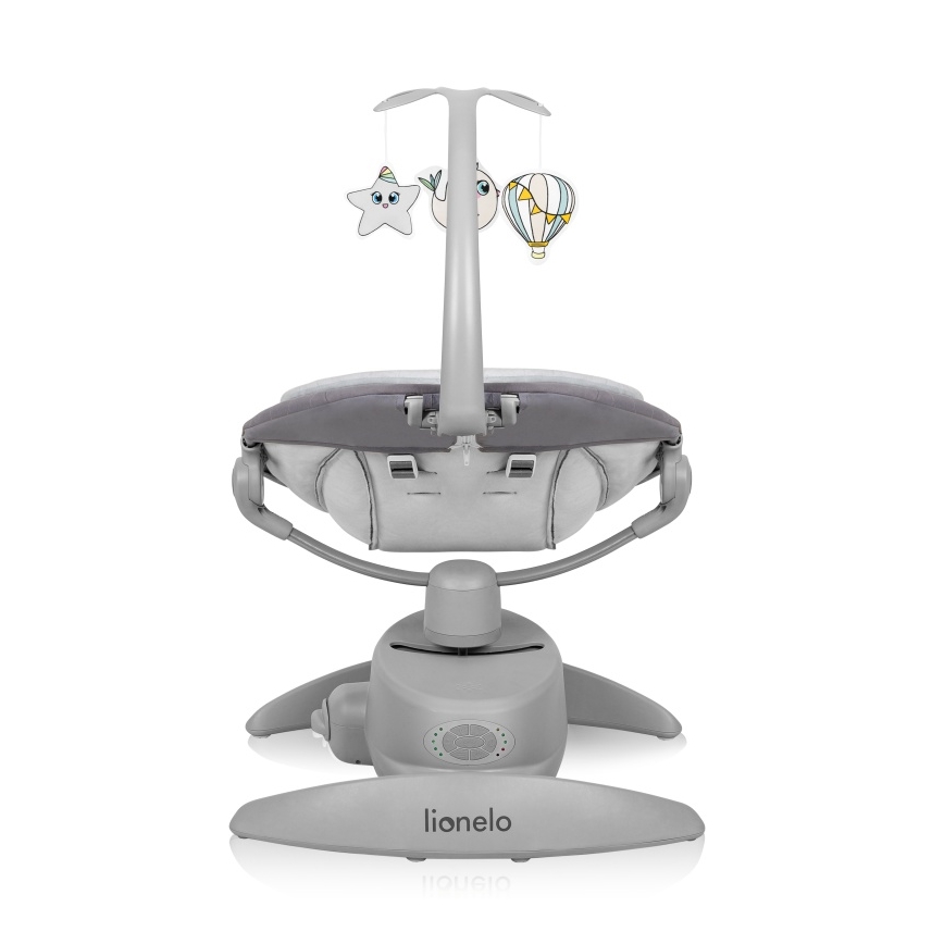 Lionelo - Baloiço infantil com melodia MELL Pedra Cinzenta 4xAA + controlo remoto
