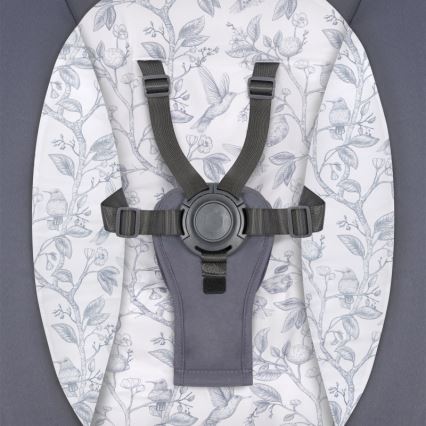 Lionelo - Baloiço infantil com melodia RALF 4xAA Cinzento e Branco + controlo remoto