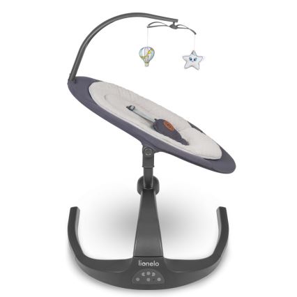 Lionelo - Baloiço infantil com melodia RINA 4xAA Grey Concrete + comando remoto